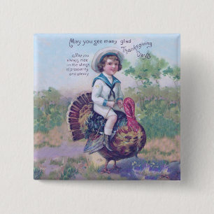 Thanksgiving Turkey Funny Children Pinback Button