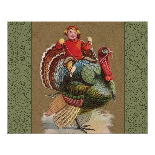 Thanksgiving Turkey Funny Children Poster (Front)