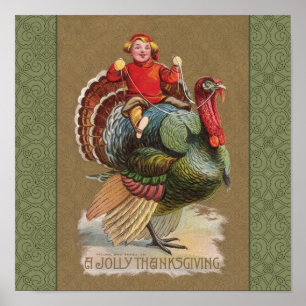 Thanksgiving Turkey Funny Children Poster