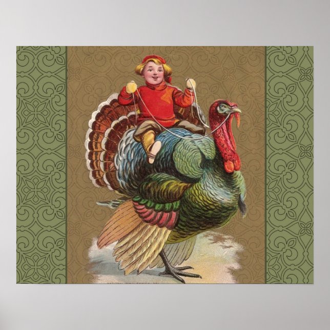 Thanksgiving Turkey Funny Children Poster (Front)