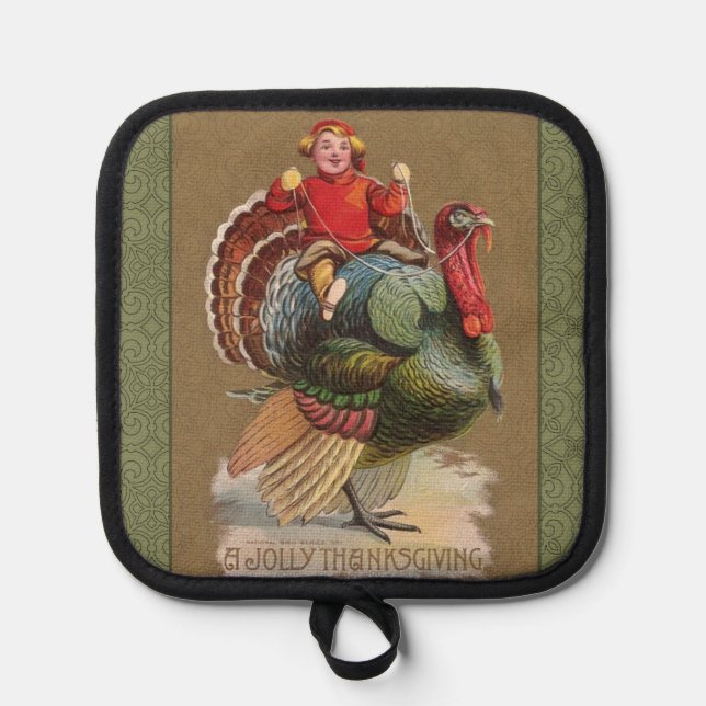 Thanksgiving Turkey Funny Children Pot Holder (Front)