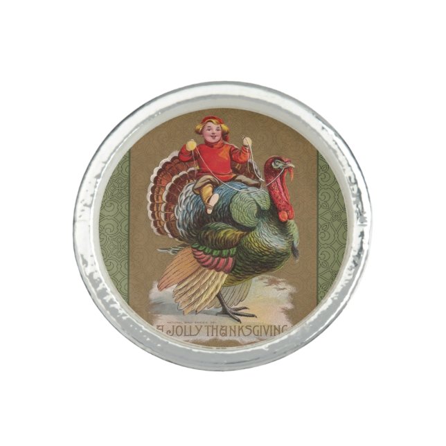 Thanksgiving Turkey Funny Children Ring (Front)