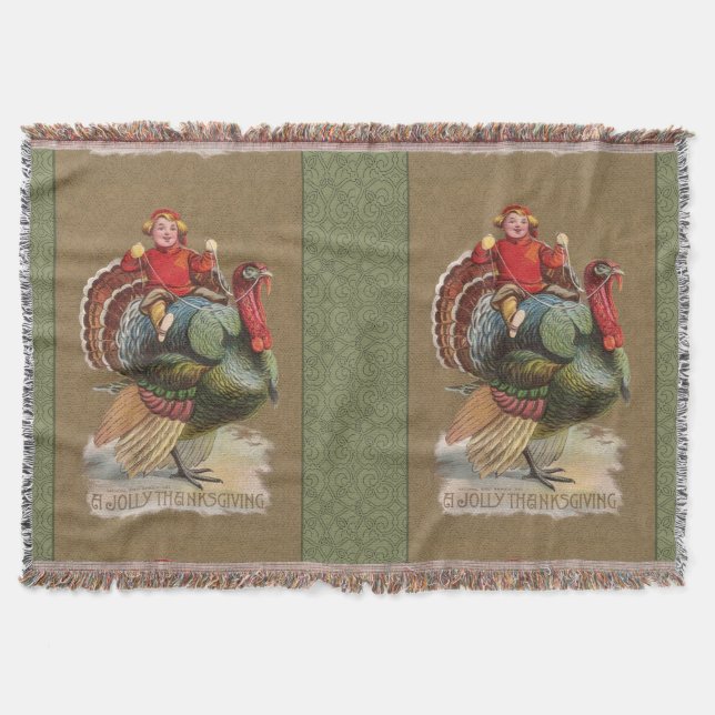 Thanksgiving Turkey Funny Children Throw Blanket (Front)