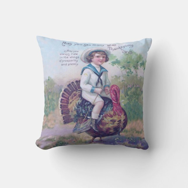 Thanksgiving Turkey Funny Children Throw Pillow (Front)