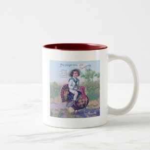Thanksgiving Turkey Funny Children Two-Tone Coffee Mug