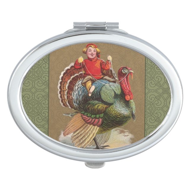 Thanksgiving Turkey Funny Children Vanity Mirror (Front)