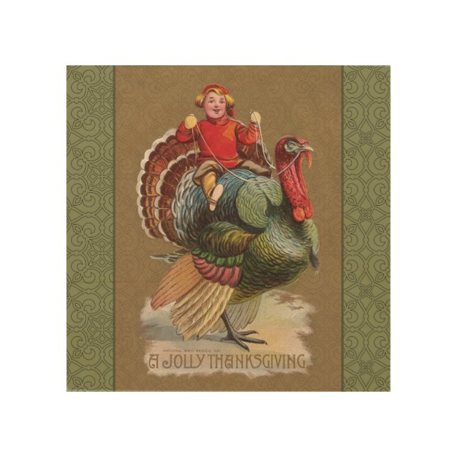 Thanksgiving Turkey Funny Children Wood Wall Decor (Front)