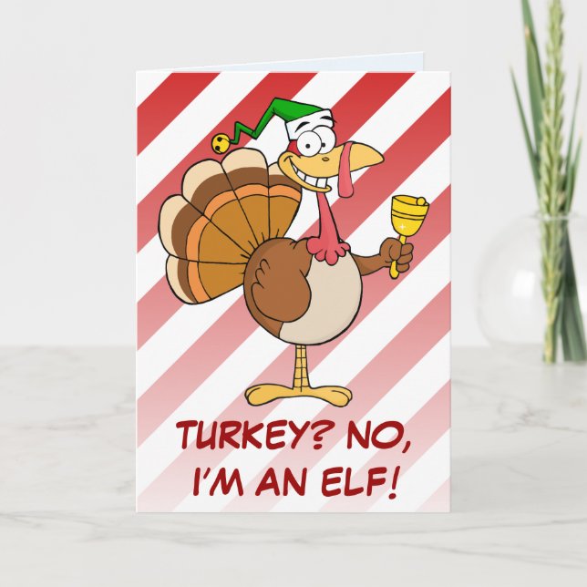 Thanksgiving Turkey Funny Disguise for Christmas Holiday Card (Front)