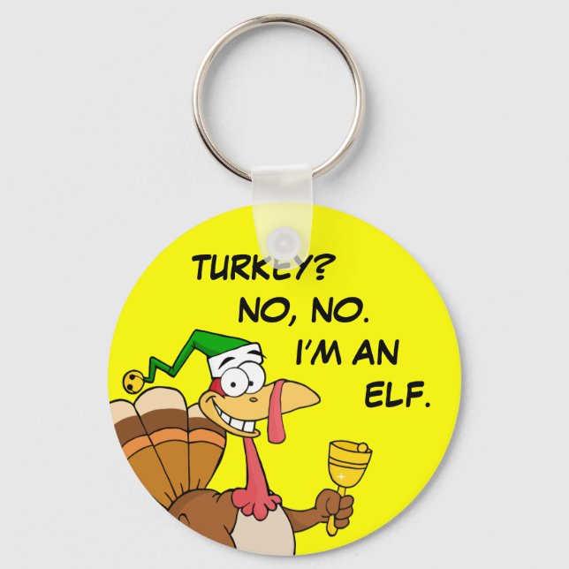 Thanksgiving Turkey Funny Disguise for Christmas Keychain (Front)