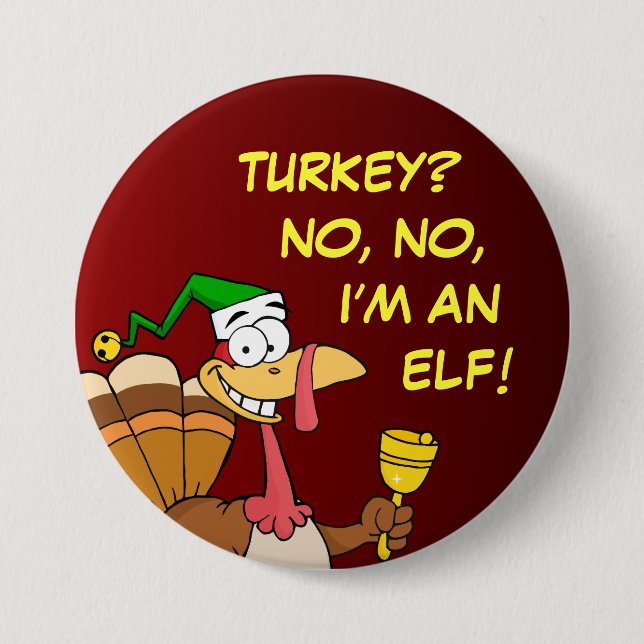 Thanksgiving Turkey Funny Disguise for Christmas Pinback Button (Front)