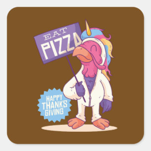 Thanksgiving Turkey - Funny Turkey Unicorn Gift Square Sticker