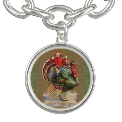 Thanksgiving Turkey Funny Vintage Greetings Bracelet