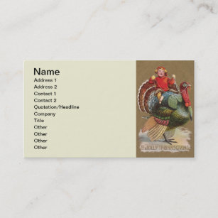 Thanksgiving Turkey Funny Vintage Greetings Business Card