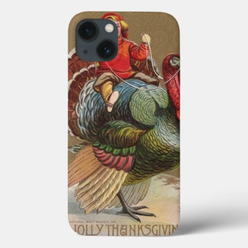 Thanksgiving Turkey Funny Vintage Greetings iPhone 13 Case