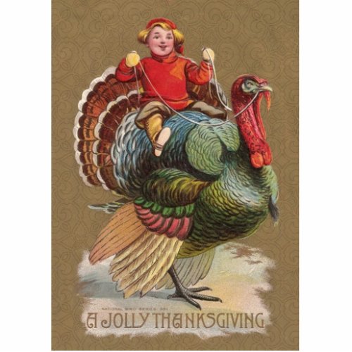 Thanksgiving Turkey Funny Vintage Greetings Cutout