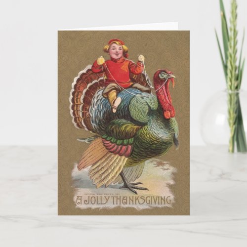 Thanksgiving Turkey Funny Vintage Greetings Holiday Card