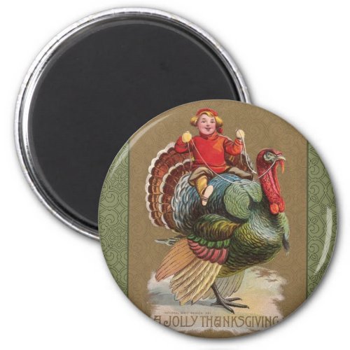 Thanksgiving Turkey Funny Vintage Greetings Magnet