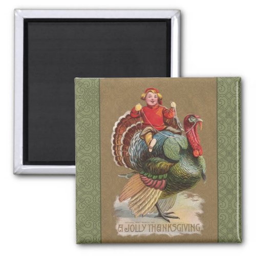 Thanksgiving Turkey Funny Vintage Greetings Magnet