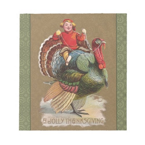 Thanksgiving Turkey Funny Vintage Greetings Notepad