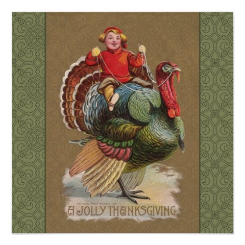 Thanksgiving Turkey Funny Vintage Greetings Poster