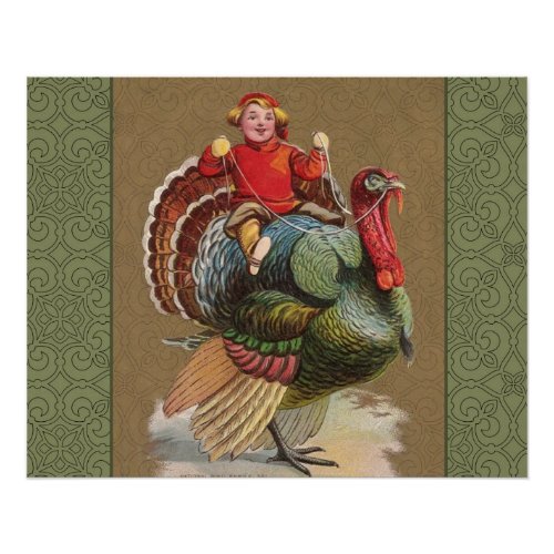 Thanksgiving Turkey Funny Vintage Greetings Poster