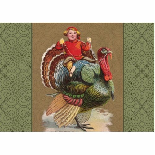 Thanksgiving Turkey Funny Vintage Greetings Statuette