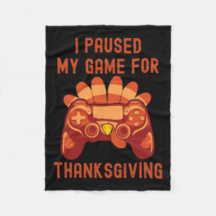 Thanksgiving Turkey Gaming Controller Boys Kids Me Fleece Blanket