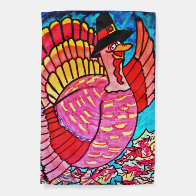 THANKSGIVING TURKEY garden flag (Front)
