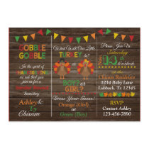 Thanksgiving Turkey Gender Reveal Invitation