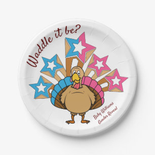 Thanksgiving Turkey Gender Reveal Paper Plates