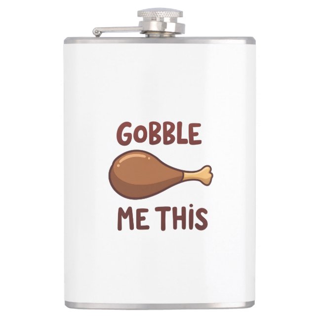 Thanksgiving Turkey Gift Funny Flask (Front)