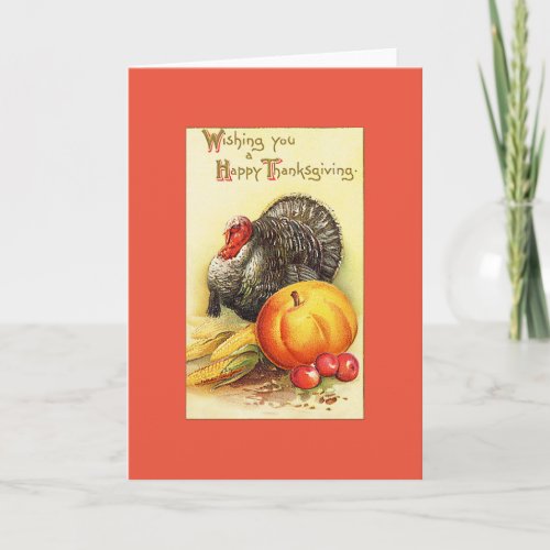 Thanksgiving Turkey Greeting Holiday Card