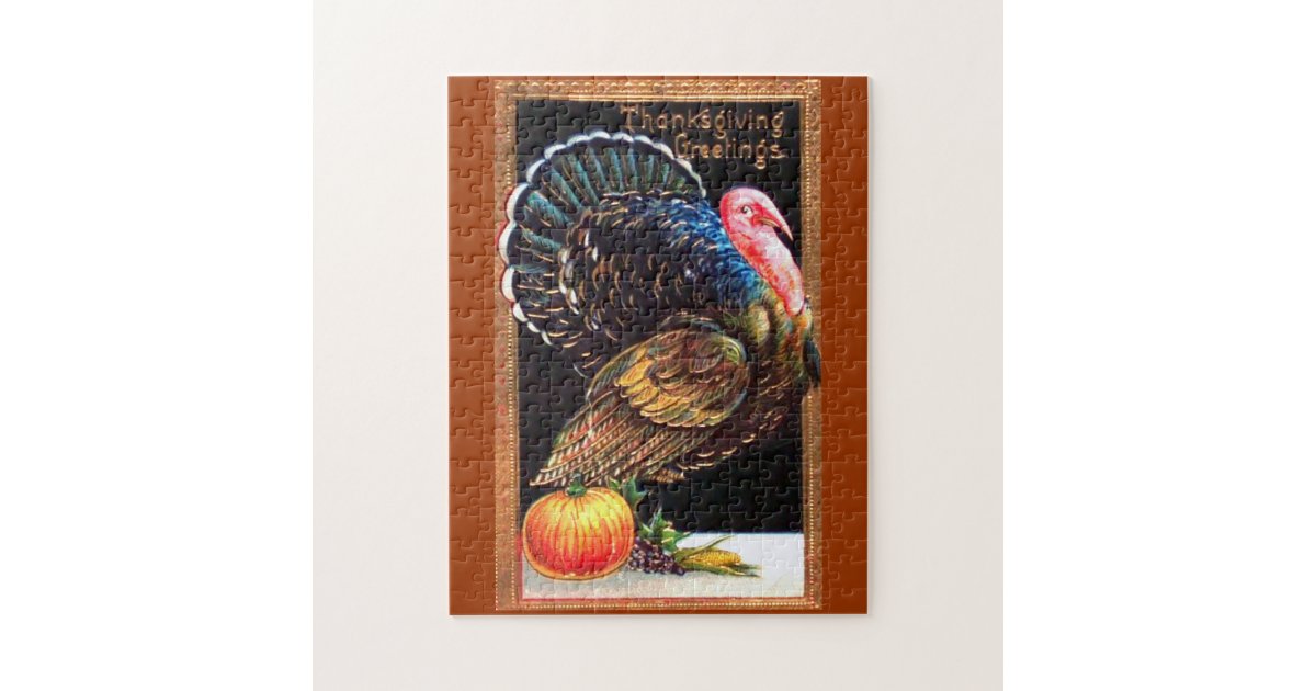 Thanksgiving Turkey Greetings Puzzle | Zazzle