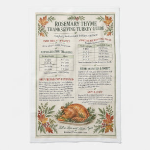Thanksgiving Turkey Guide Kitchen Towel