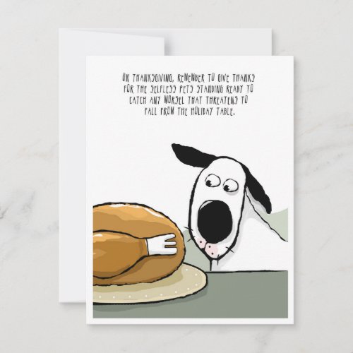 Thanksgiving Turkey Has Help from Family Dog Holiday Card