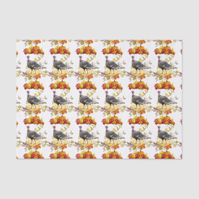 Thanksgiving Turkey Holiday Decoupage  Tissue Paper (Front)
