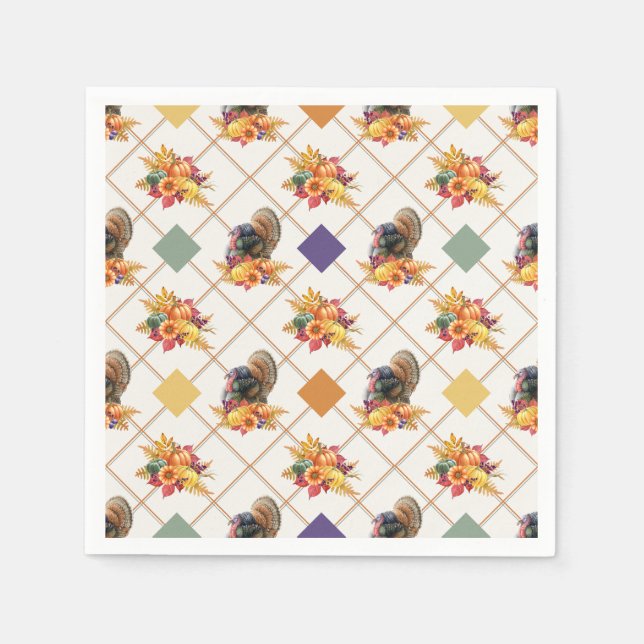Thanksgiving Turkey Holiday Napkin (Front)