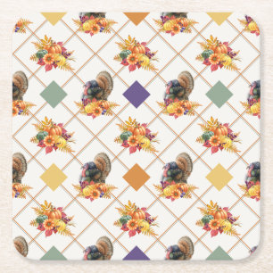 Thanksgiving Turkey Holiday Paper Coaster