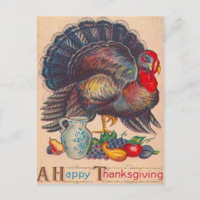 Thanksgiving Turkey Holiday Postcard (Front)
