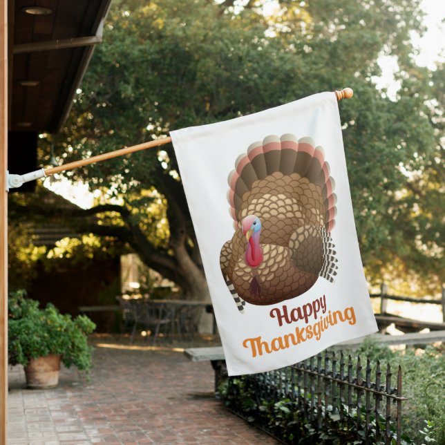 Thanksgiving Turkey House Flag (In SItu)