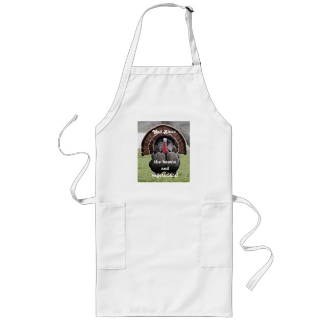 Thanksgiving Turkey Humor Long Apron (Front)