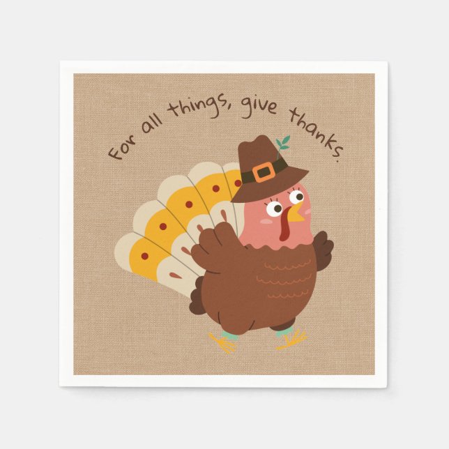Thanksgiving Turkey Humor Napkins (Front)