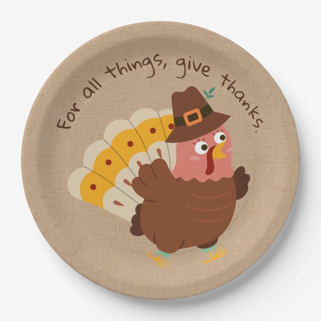 Thanksgiving Turkey Humor Napkins Paper Plates (Front)
