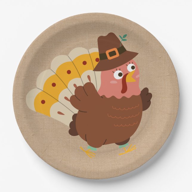 Thanksgiving Turkey Humor Paper Plates (Front)
