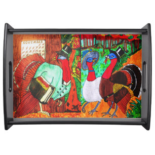 THANKSGIVING TURKEY HUMOR tray