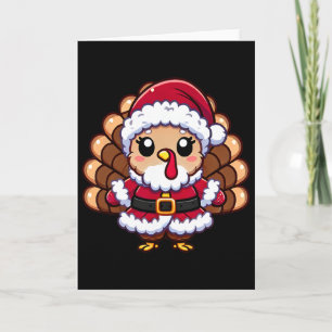 Thanksgiving Turkey In Santa Disguise Funny Humor  Card