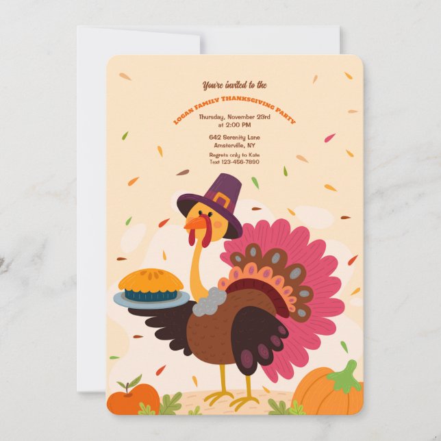Thanksgiving Turkey Invitation (Front)