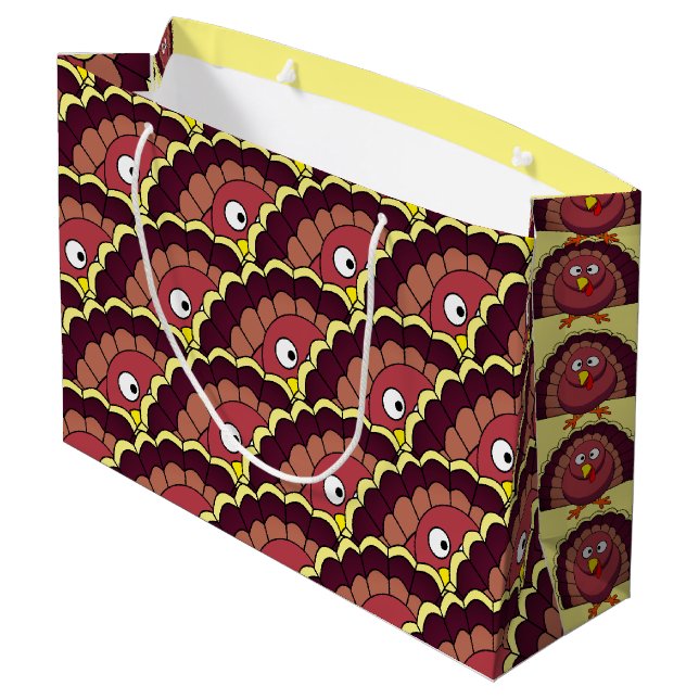 Thanksgiving Turkey Large Gift Bag (Back Angled)