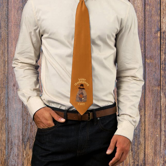 Thanksgiving Turkey Leg Armadillo Texas Neck Tie (Creator Uploaded)