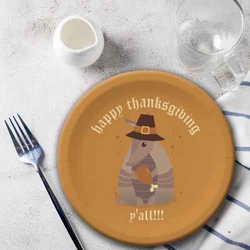 Thanksgiving Turkey Leg Armadillo Texas Paper Plates